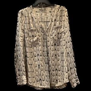 Snake Print Button Down Blouse
